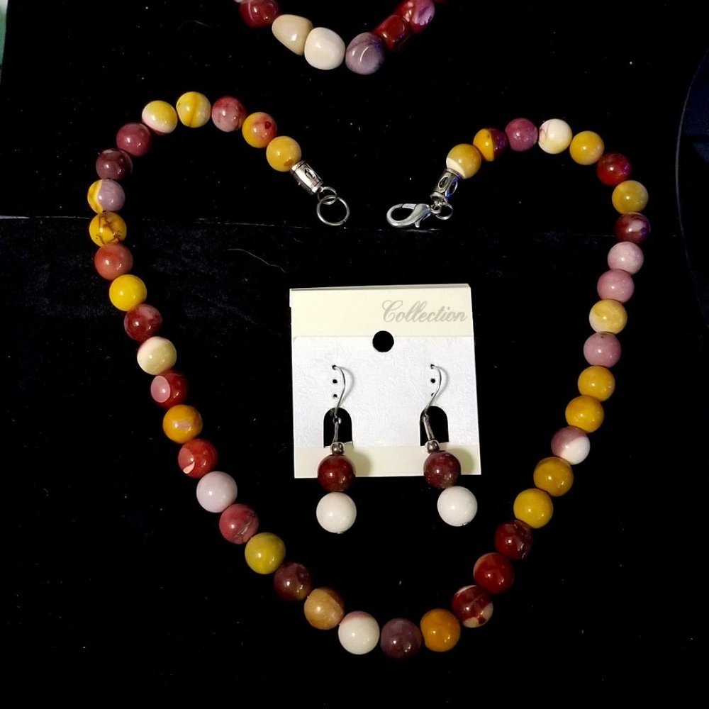 Australian Jasper Necklace, Earring and Bracelet